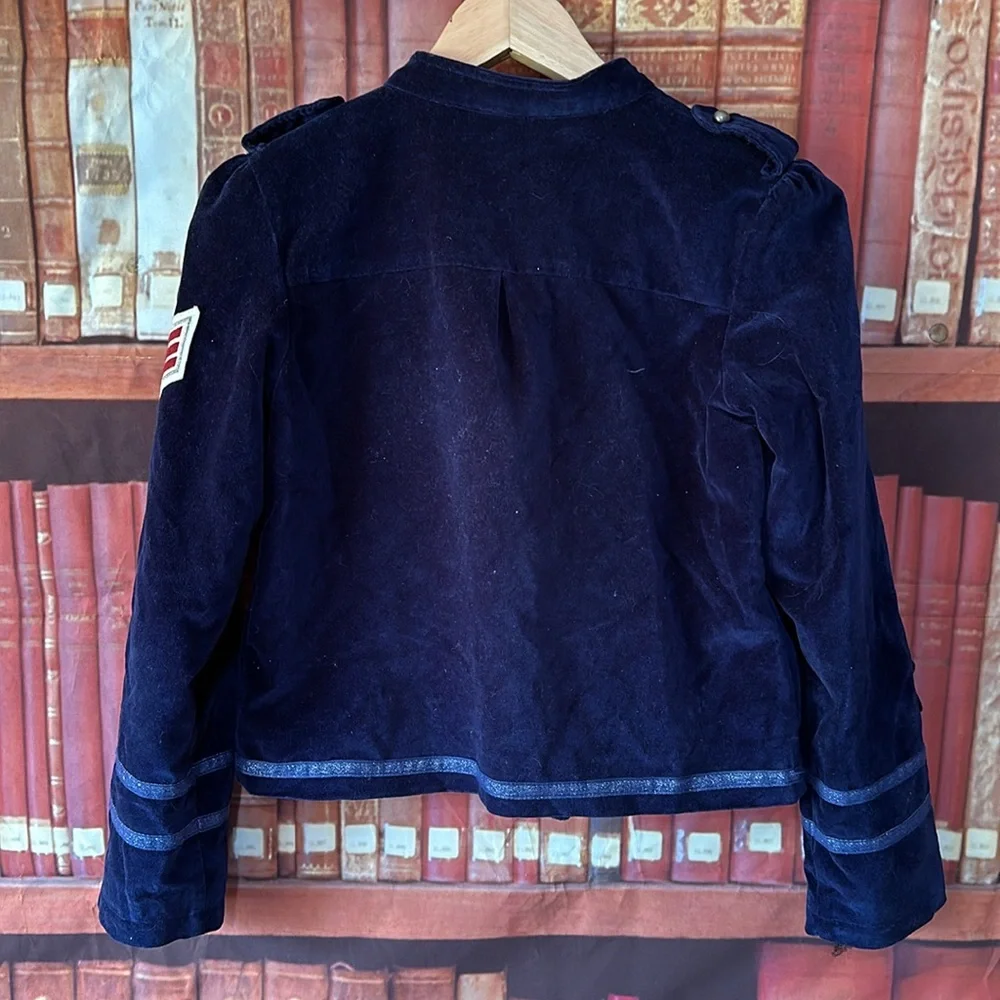 2014 Annie for Target Navy Velour Military Jacket Girls 10/12 Movie Costume